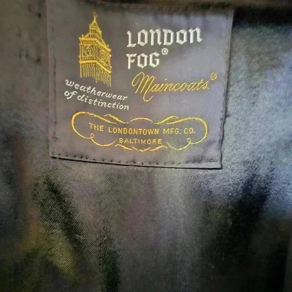 London Fog Double Breasted Dark BlueTrench Coat Size 40 Short. - Picture 12 of 15